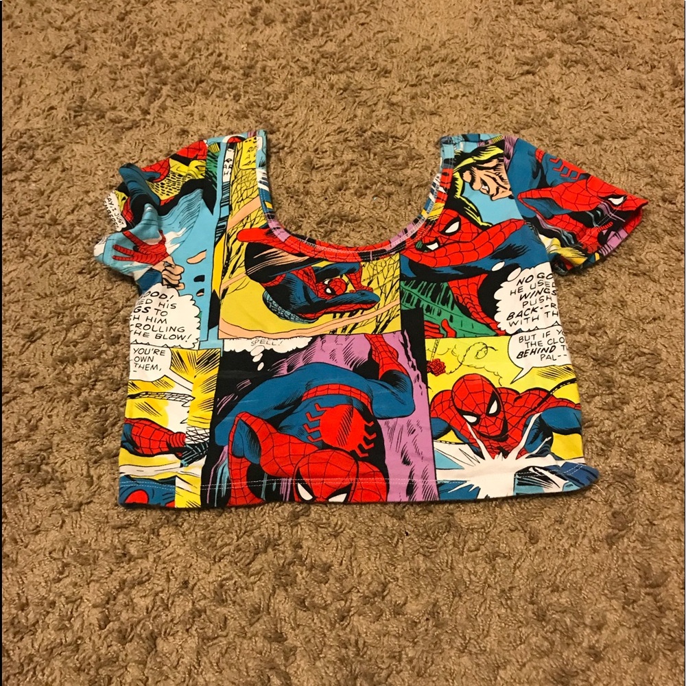 spider man comic crop top
